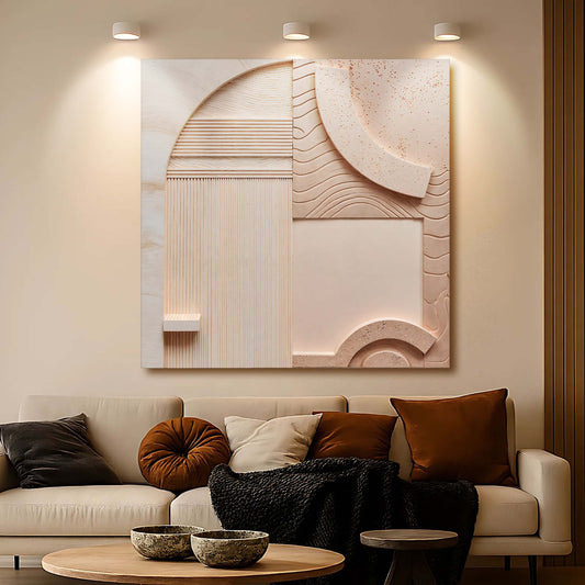 Minimalist Peach Clay, Abstract Canvas Wall Art, Modern Neutral Home Decor