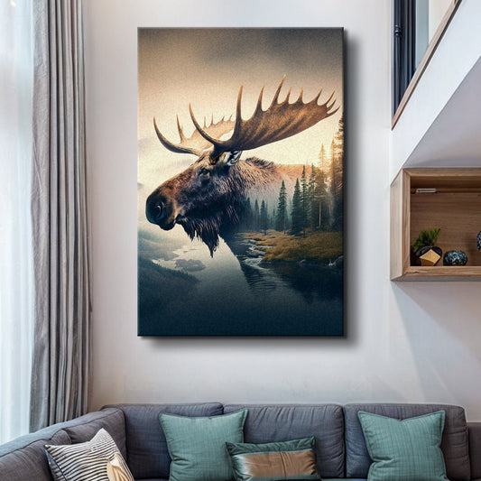 Echo of the North – Moose Landscape Canvas Art