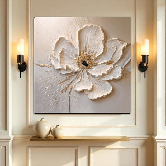 Floral Wall Art III — Textured Neutral Botanical Canvas Wall Art