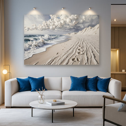 Footprints in the Sand – Coastal Canvas Wall Art