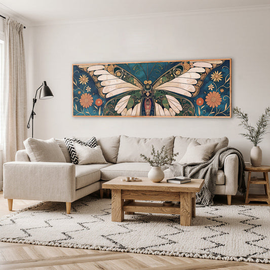 Vintage Butterfly Dreams, Butterfly Canvas Wall Art, Vintage Botanical Home Decor