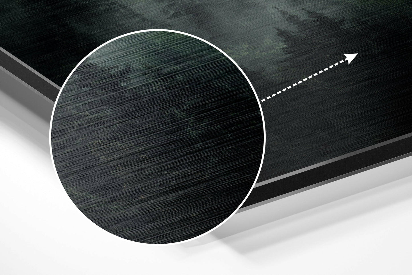 Evergreen Fogscape – Brushed Aluminum Wall Art
