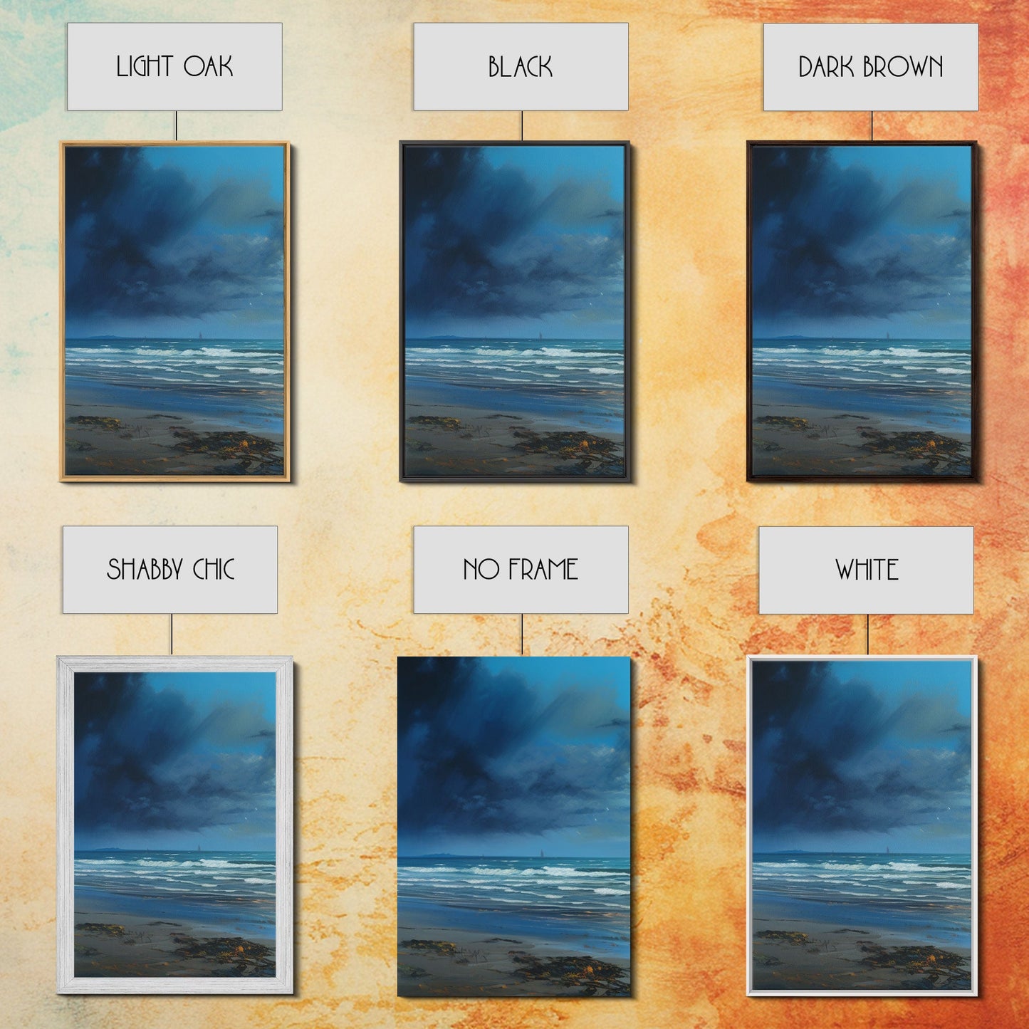Night Tide Reflections – 3 Piece Framed Canvas Wall Art