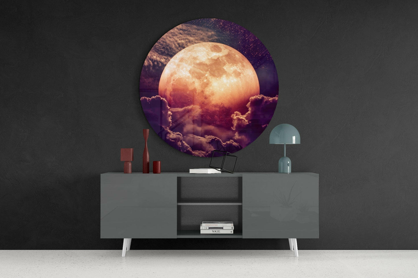 Luminous Moonrise – Glass Wall Art