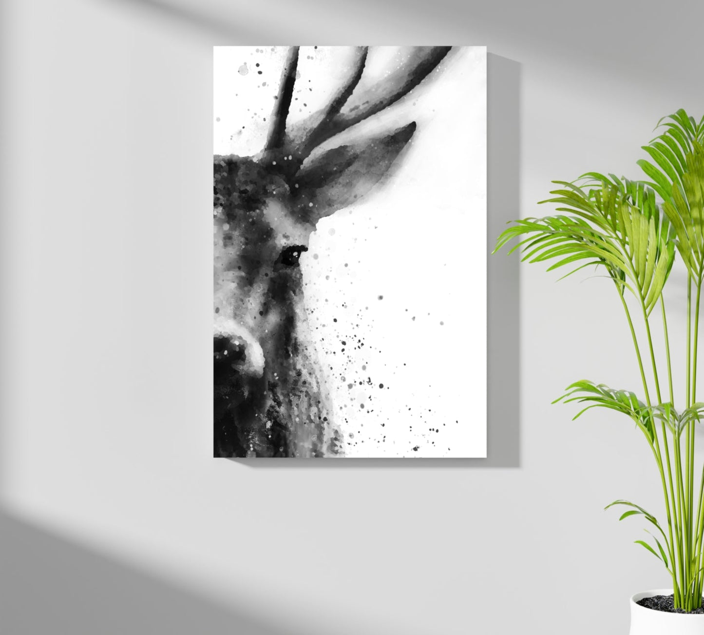 Silver Antler Study – Modern Wildlife Aluminum Print
