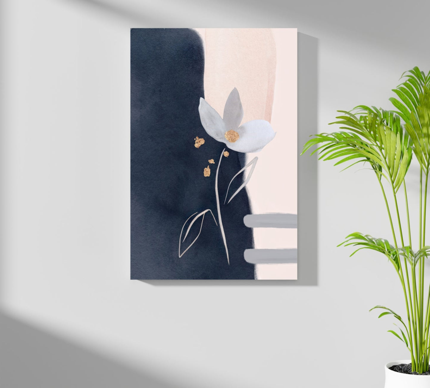 Golden Petal Study – Modern Abstract Aluminum Print