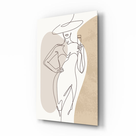 Champagne Terrace Muse – Glass Wall Art