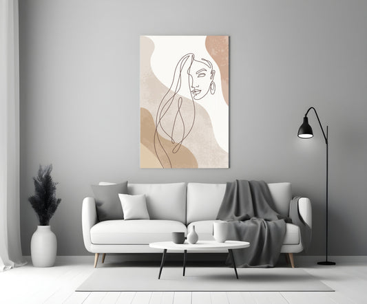 Clay‑Tone Muse – Glass Wall Art