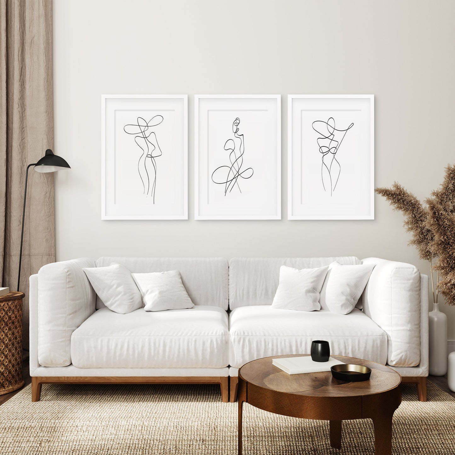Contour Figures Trio – Minimal Line Art Set of 3
