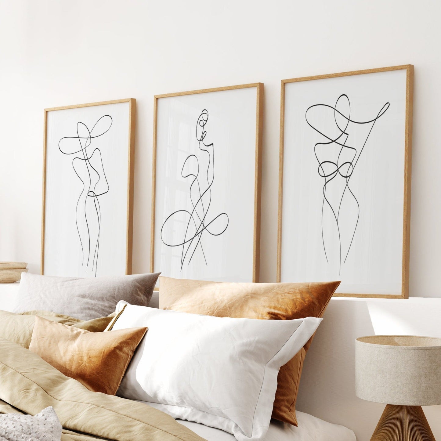 Contour Figures Trio – Minimal Line Art Set of 3