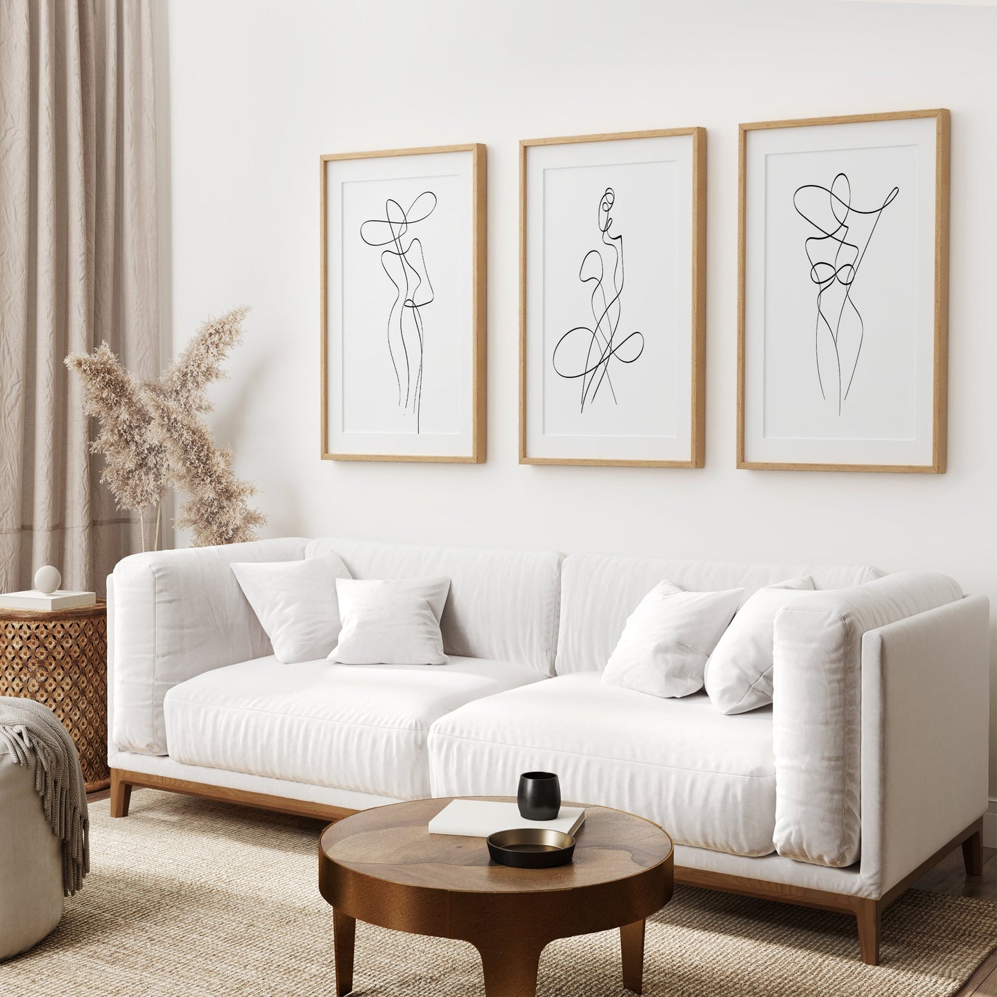 Contour Figures Trio – Minimal Line Art Set of 3
