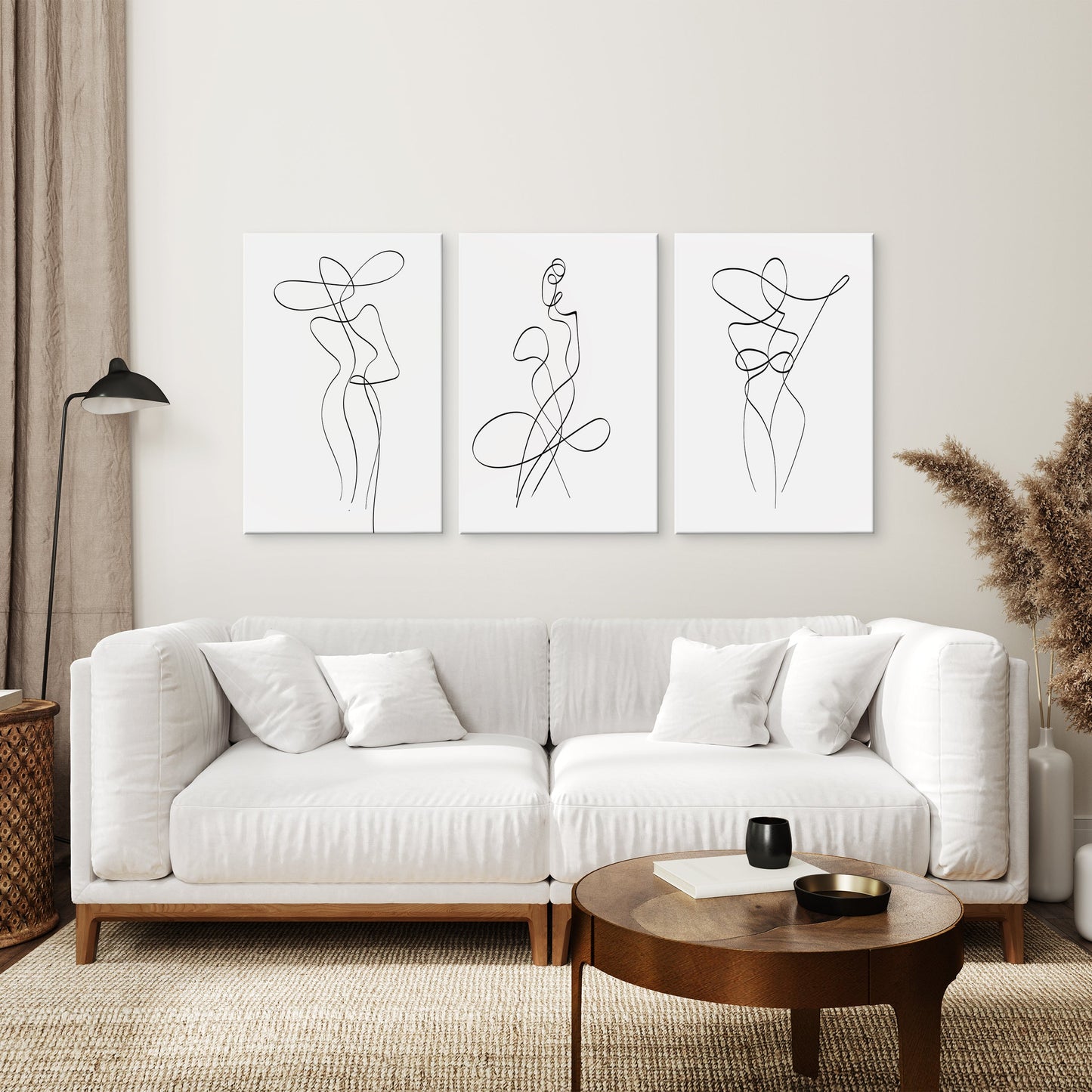 Contour Figures Trio – Minimal Line Art Set of 3