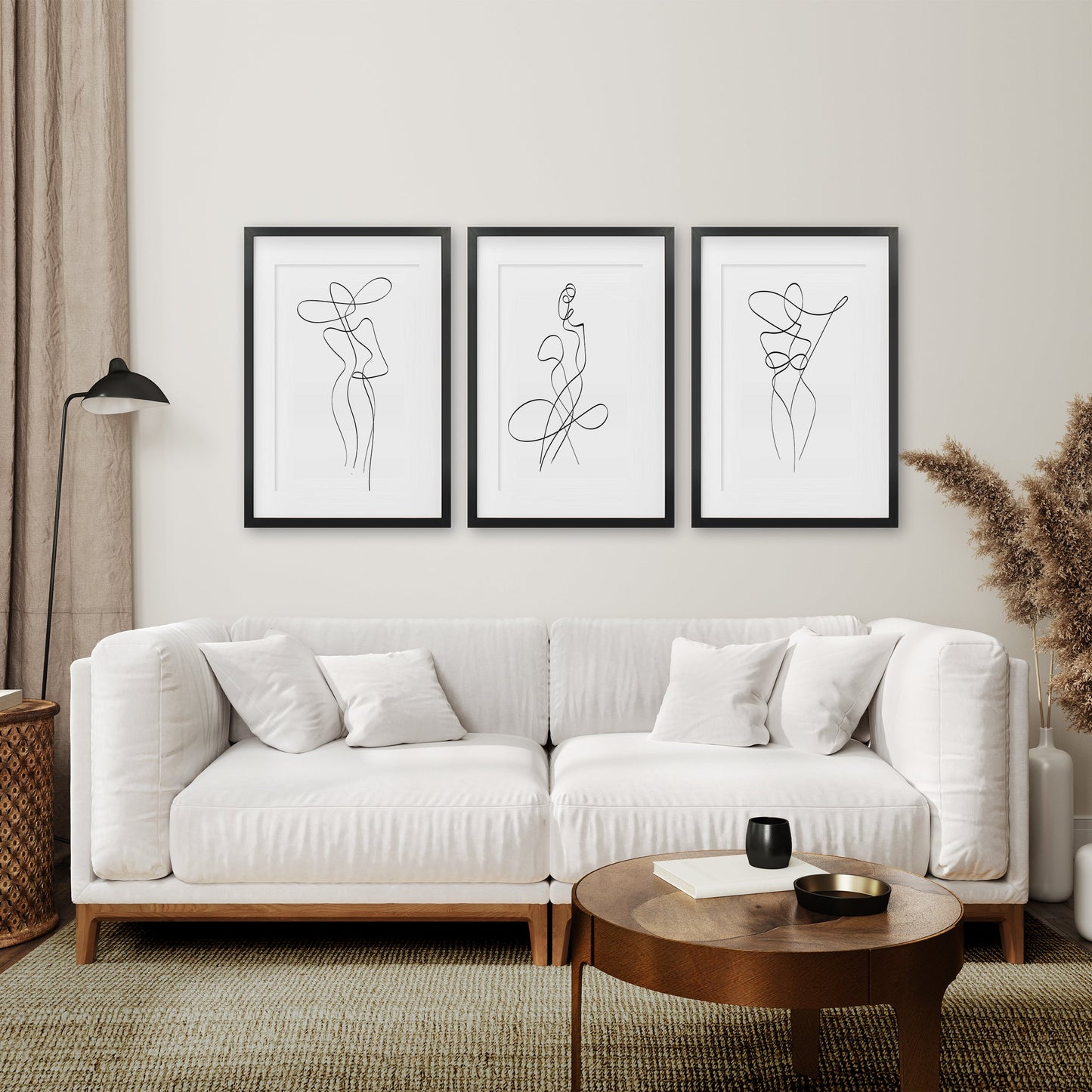 Contour Figures Trio – Minimal Line Art Set of 3