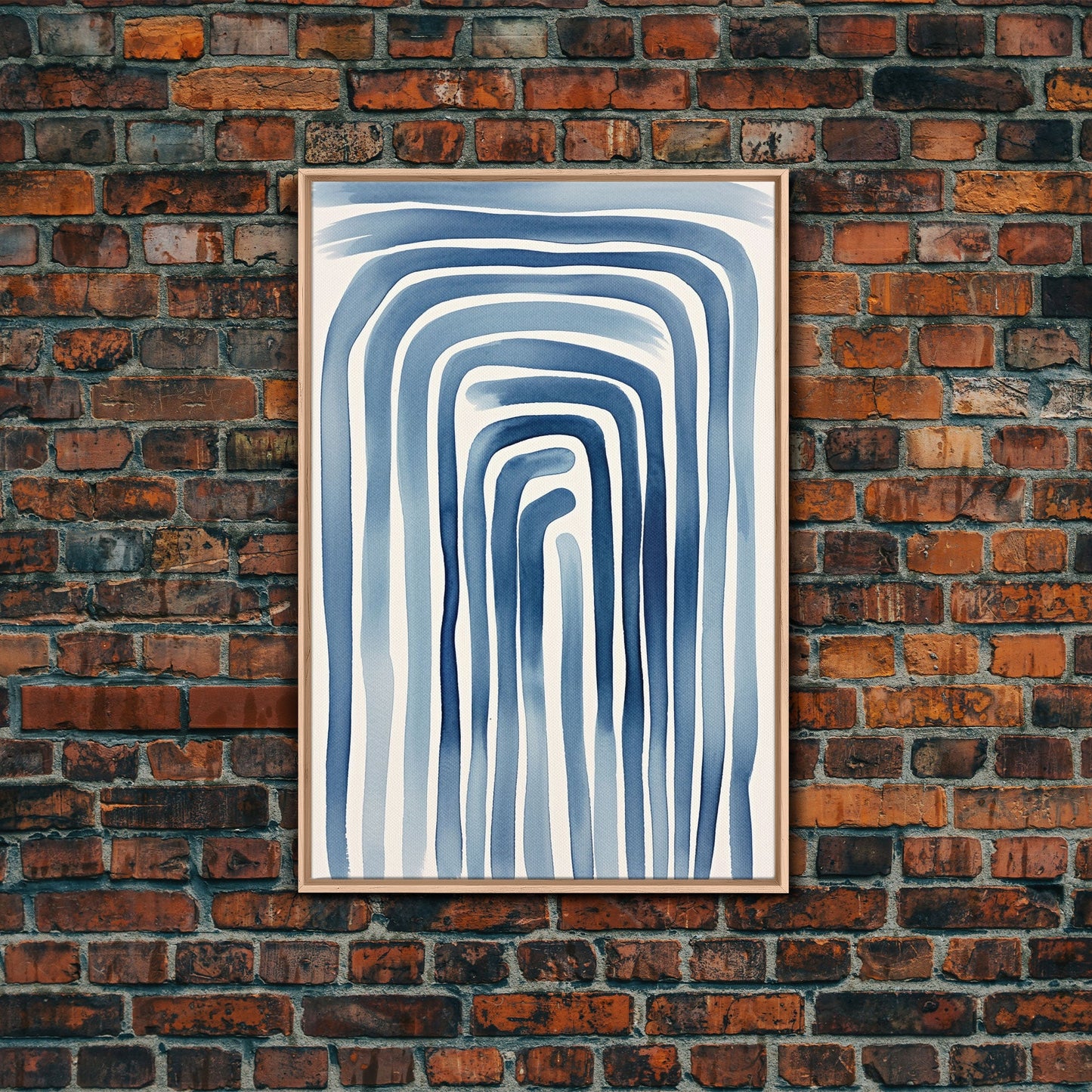 Blue Arc Flow – Japandi Minimal Abstract Wall Art