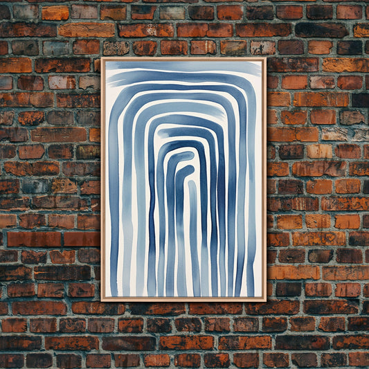 Blue Arc Flow – Japandi Minimal Abstract Wall Art