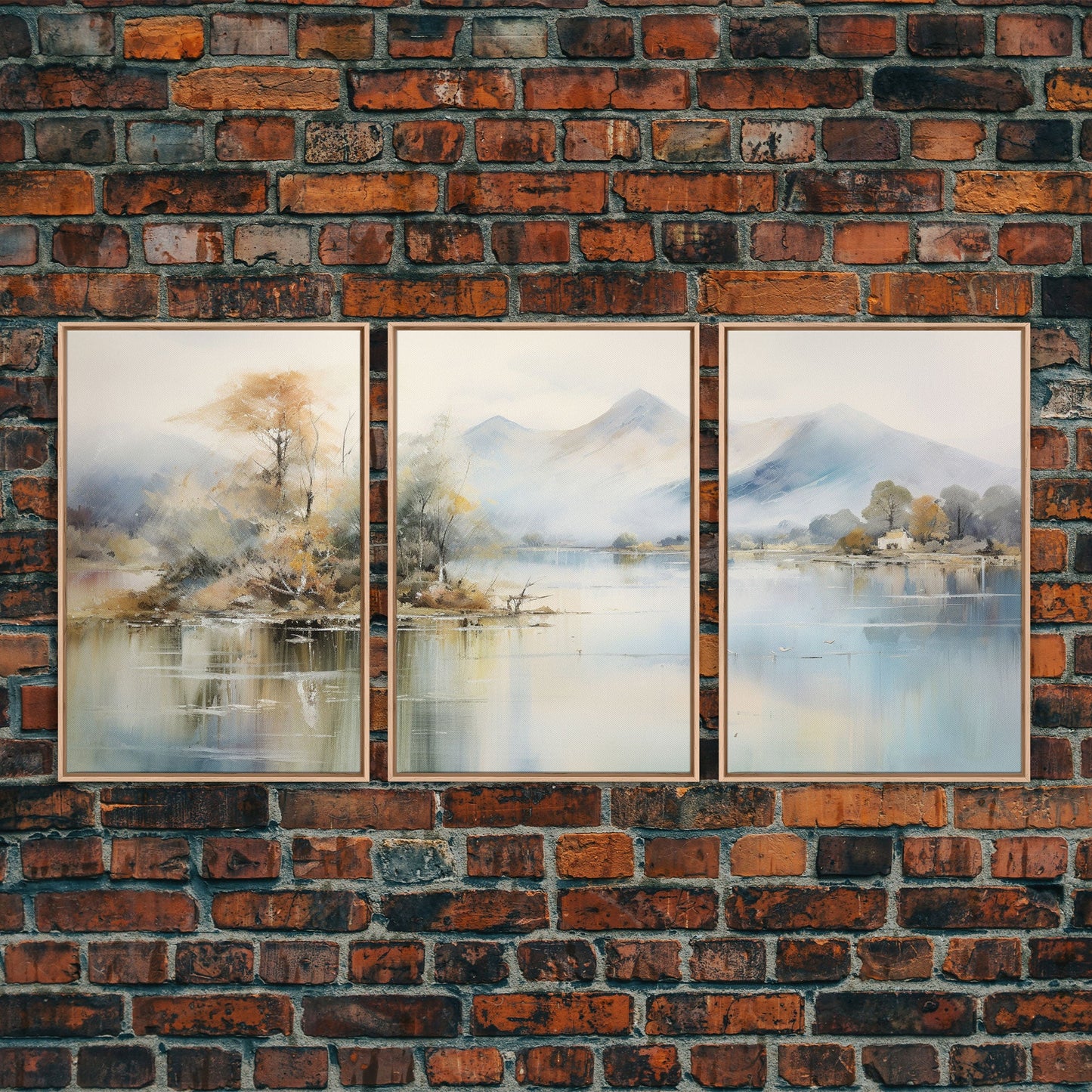 Lakeview Mountain Reflections – 3 Piece Canvas Wall Art