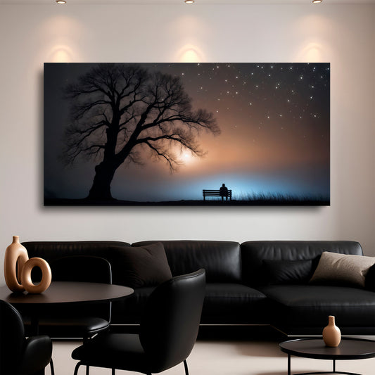 Beneath the Stars, Nature Canvas Wall Art, Peaceful Landscape Decor