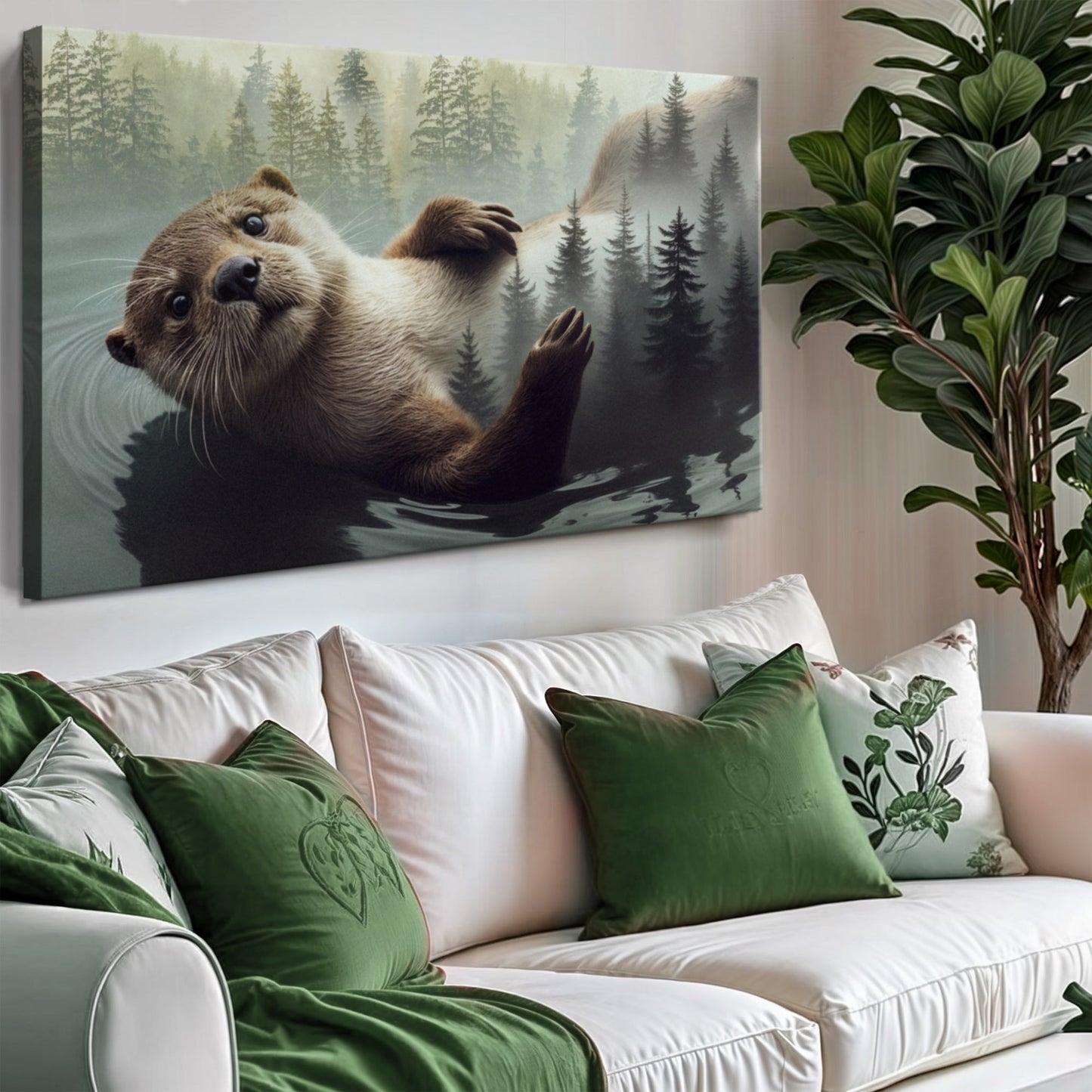 Drift of the Quiet Wild – Otter Double Exposure Wall Art