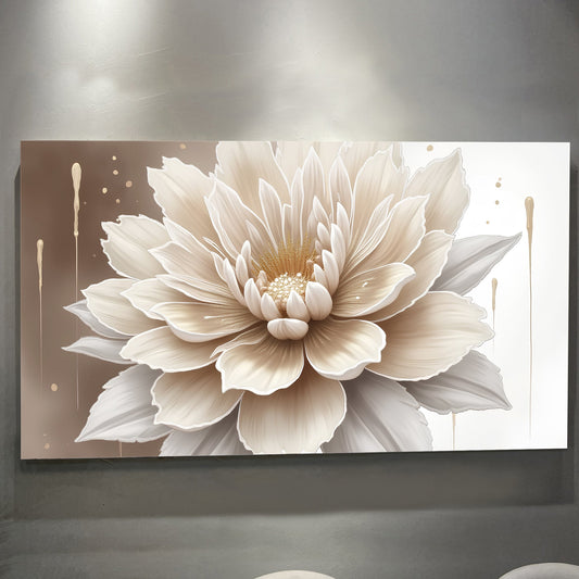 Beige Bloom Elegance – Abstract Floral Canvas Wall Art