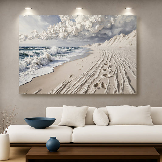 Footprints in the Sand – Coastal Canvas Wall Art