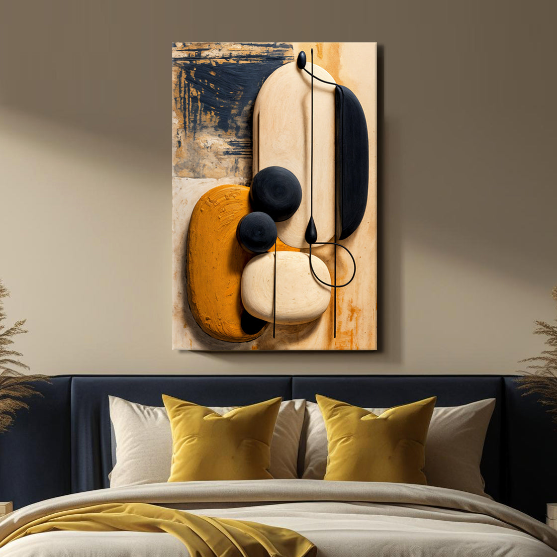 Orange Abstract Harmony, Abstract Canvas Wall Art, Modern Contemporary Home Decor