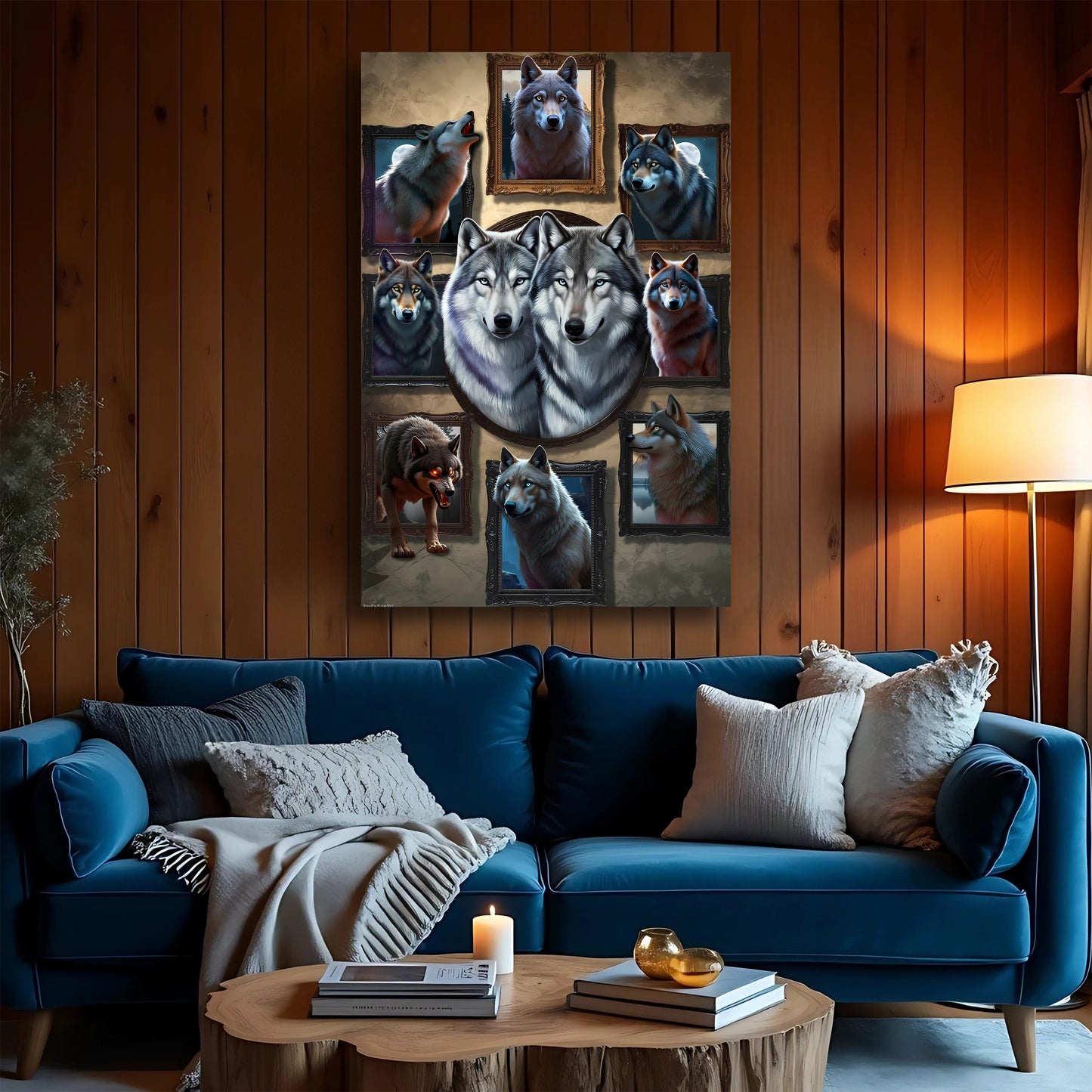 Legacy of the Wild – 3D Wolf Collage Wall Art