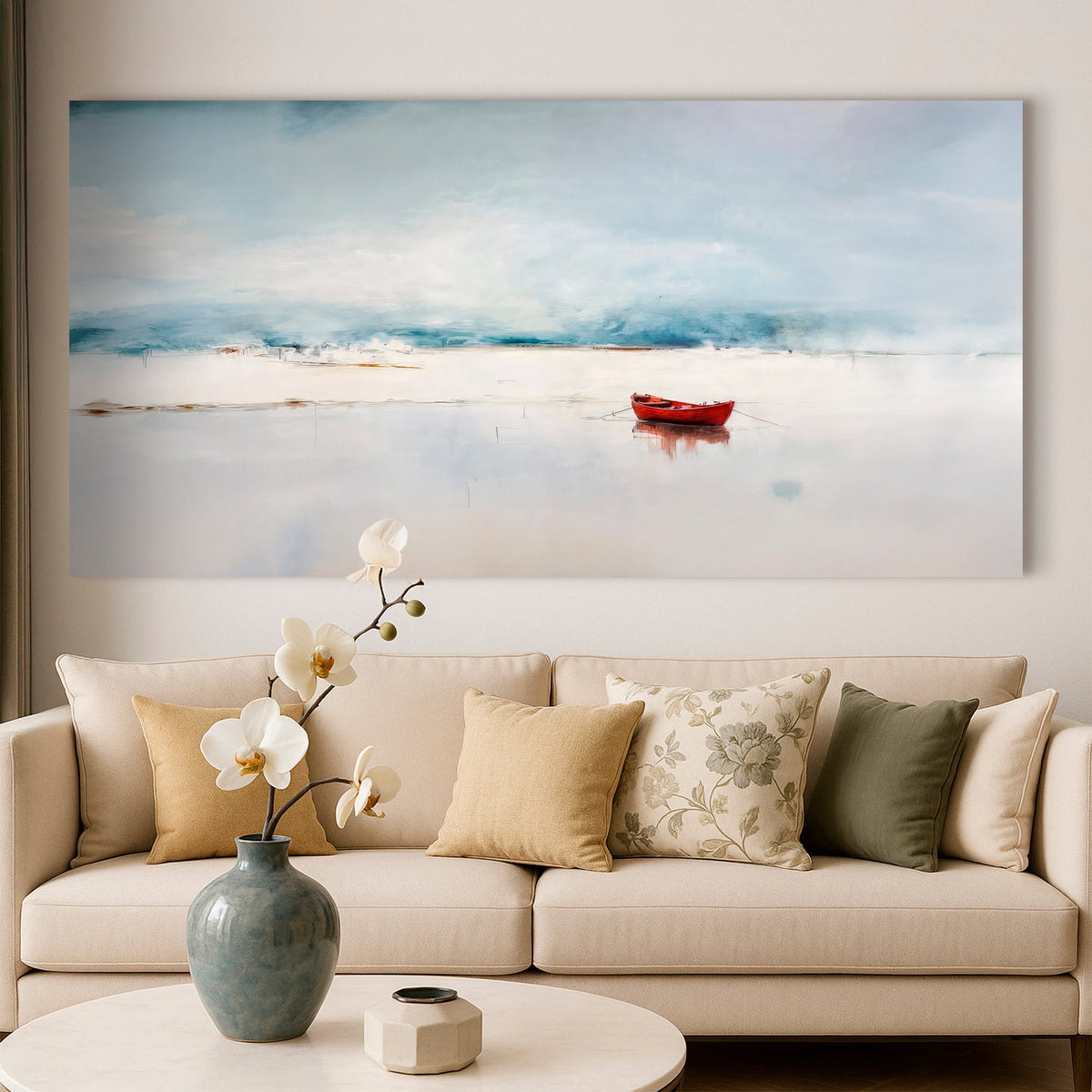 A Quiet Place to Drift, Coastal Canvas Wall Art, Minimalist Nature Decor