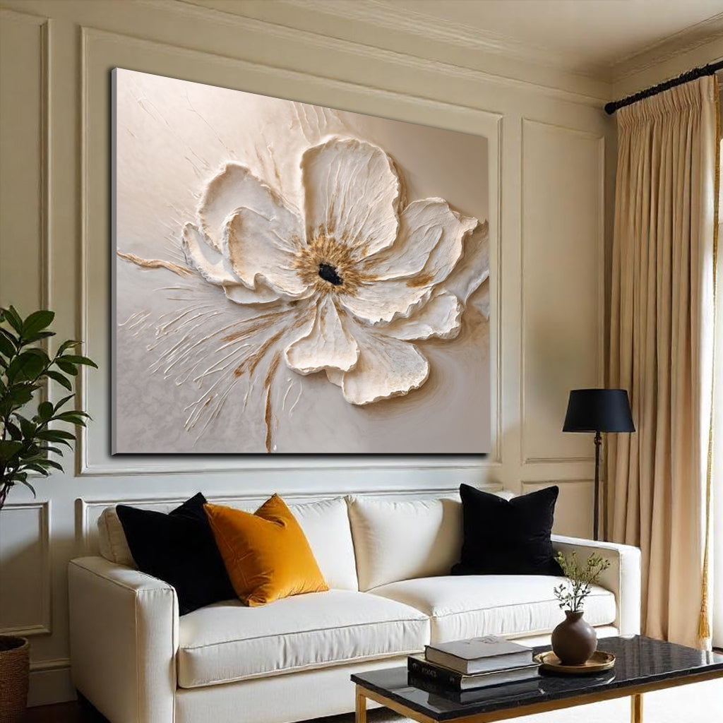 Floral Wall Art III — Textured Neutral Botanical Canvas Wall Art