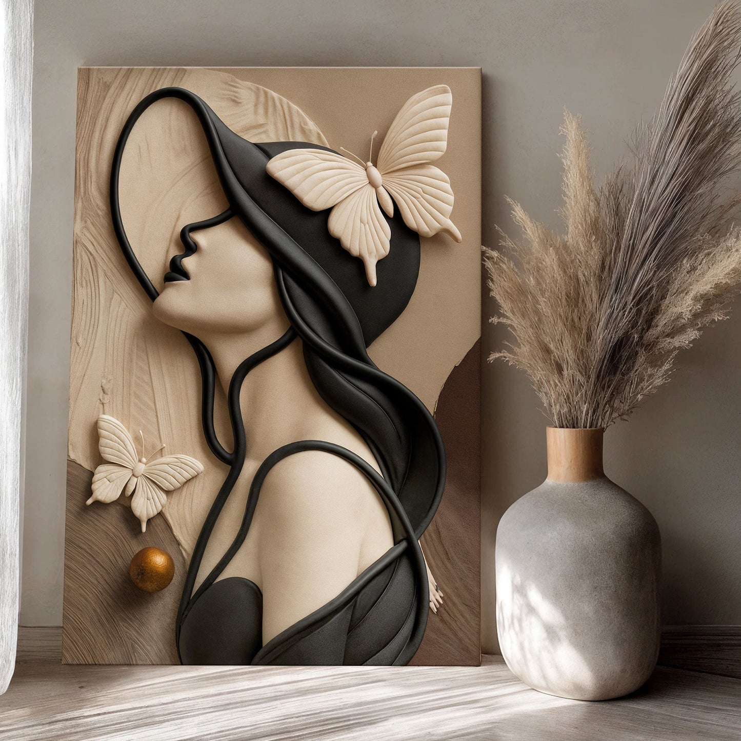 Soft Muse – Japandi Sculptural Silhouette Wall Art
