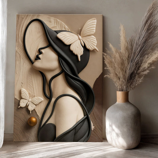 Soft Muse – Japandi Sculptural Silhouette Wall Art
