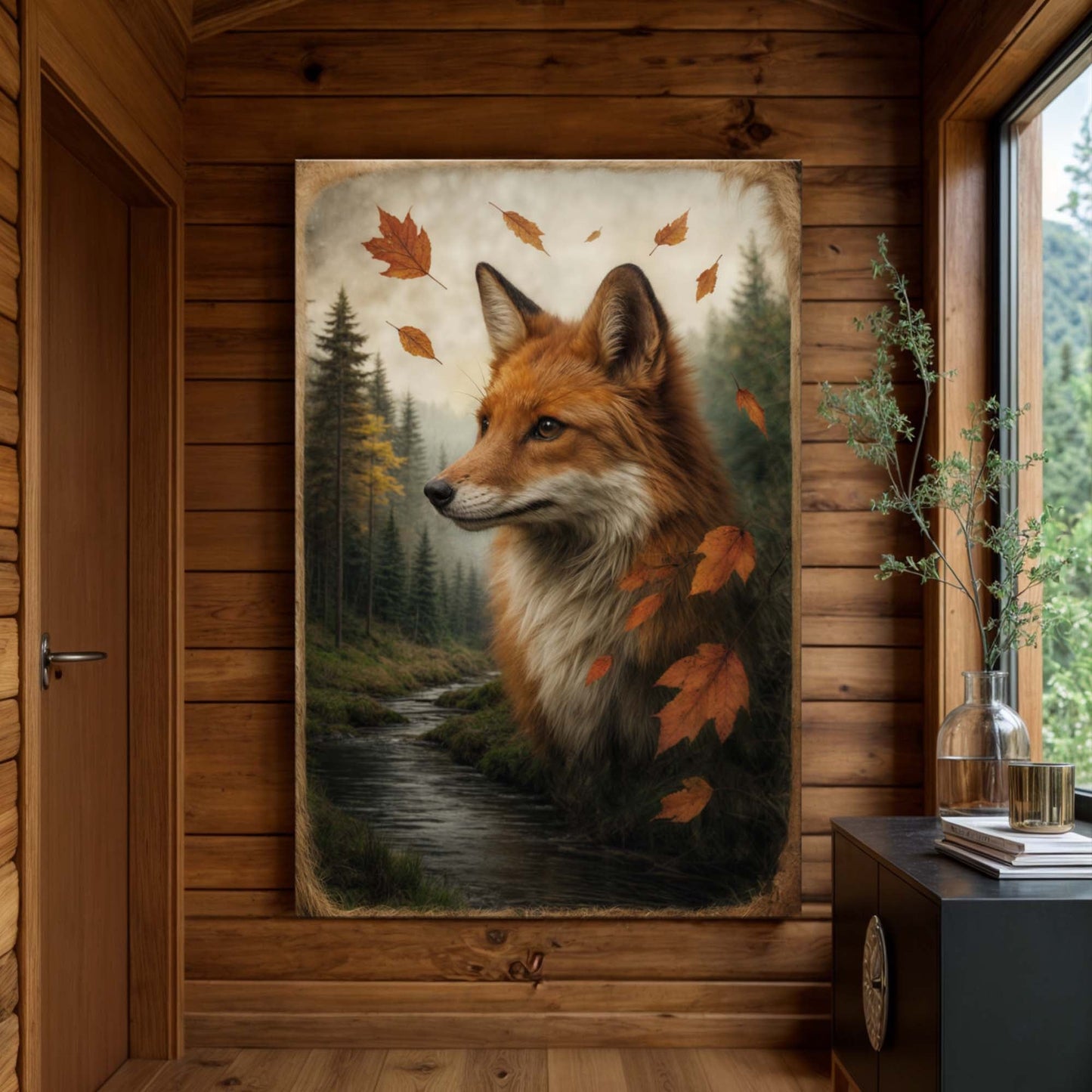 Autumn Sentinel – Woodland Fox Canvas Art