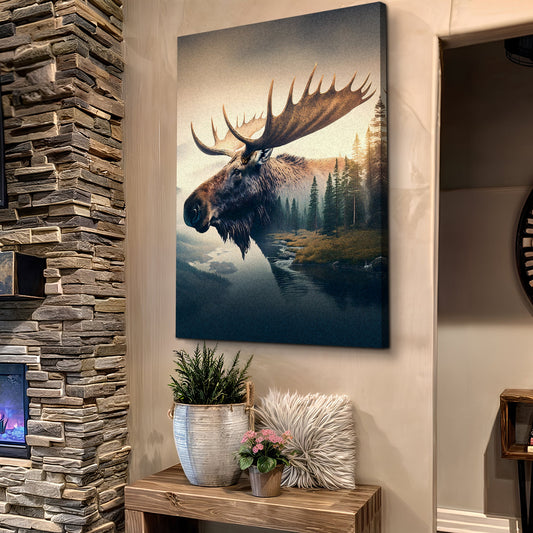 Echo of the North – Moose Landscape Canvas Art