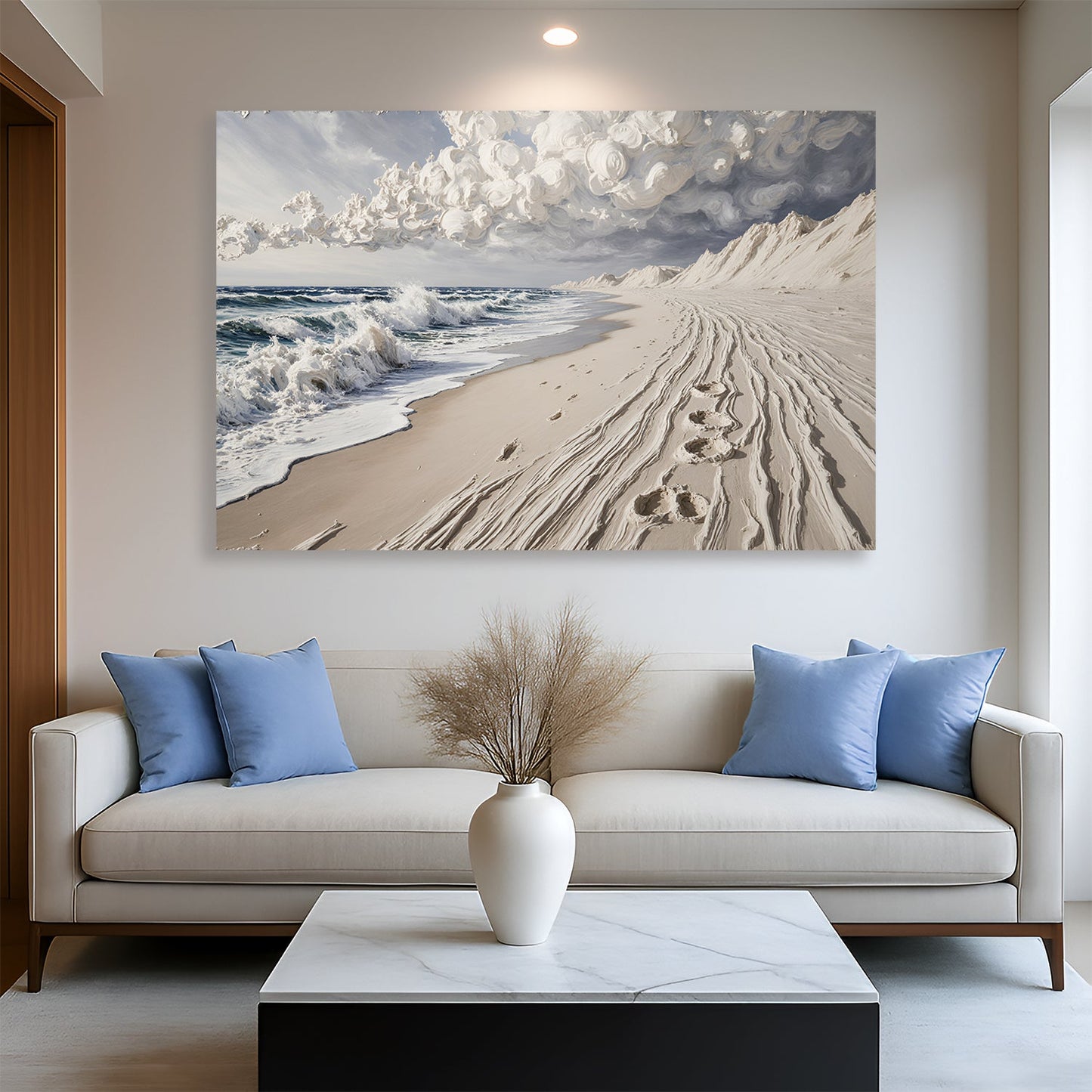 Footprints in the Sand – Coastal Canvas Wall Art