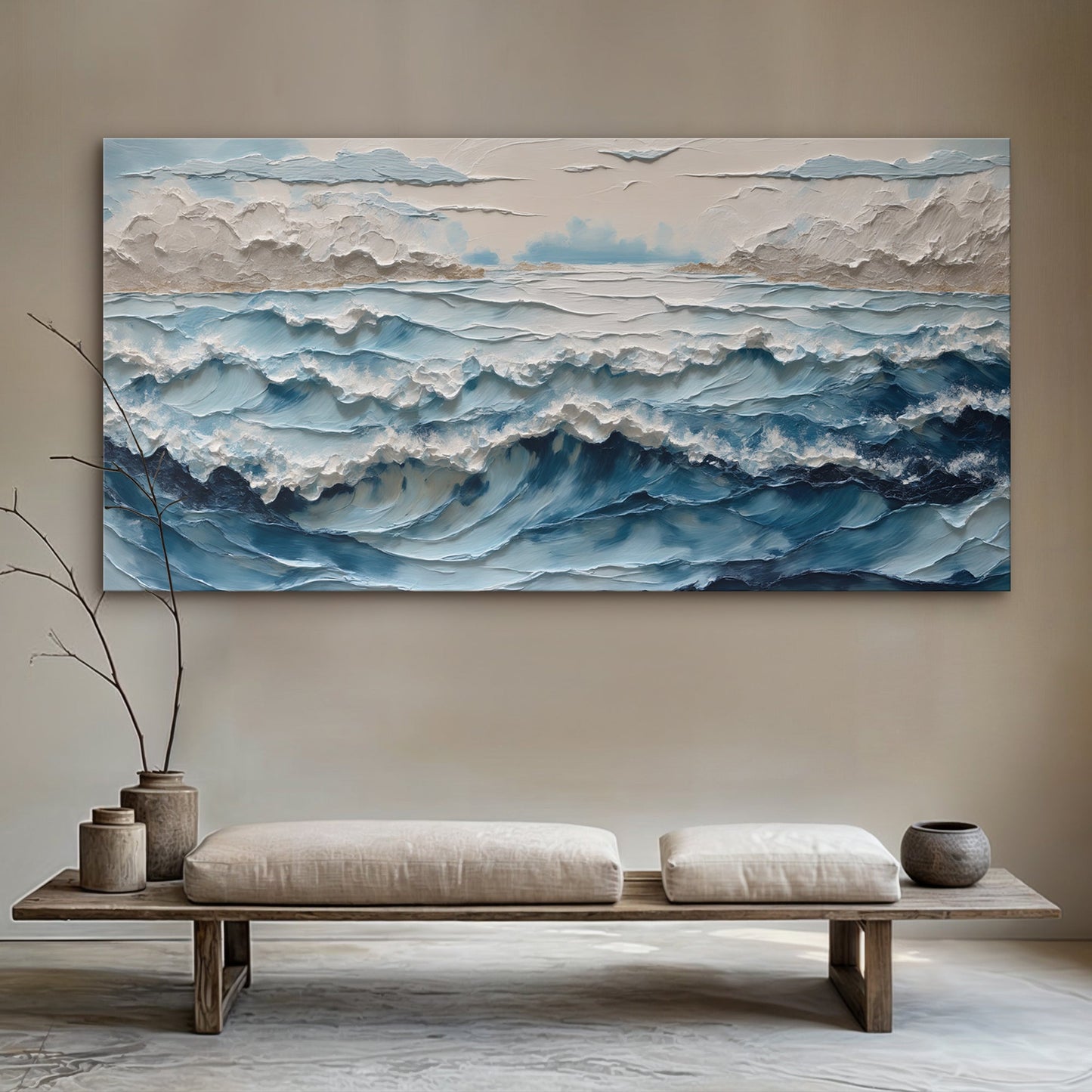 Ocean Embrace – Textured Canvas Wall Art