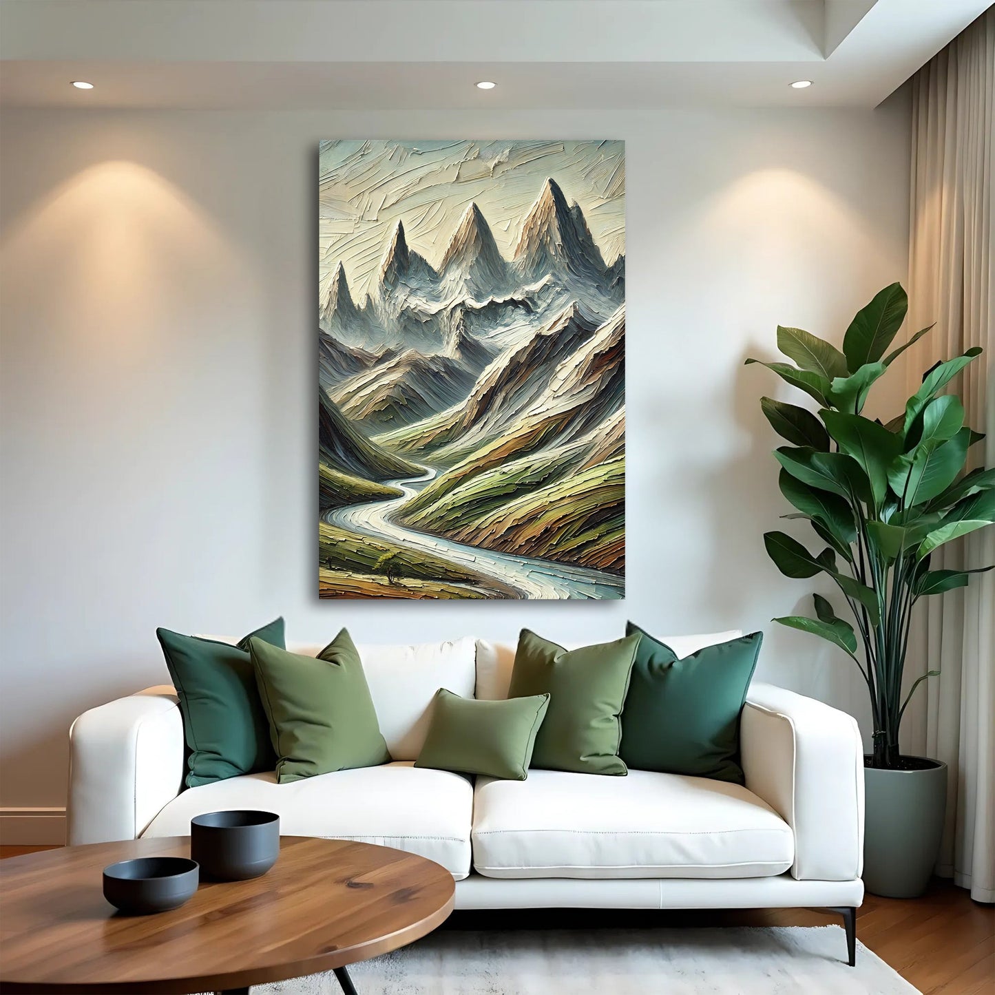 Highland River Path – Abstract Mountain Landscape Wall Art II