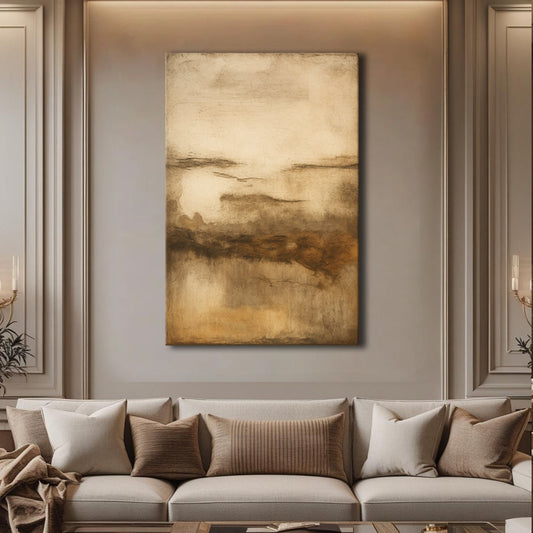 Soft Horizon – Neutral Abstract Canvas Art