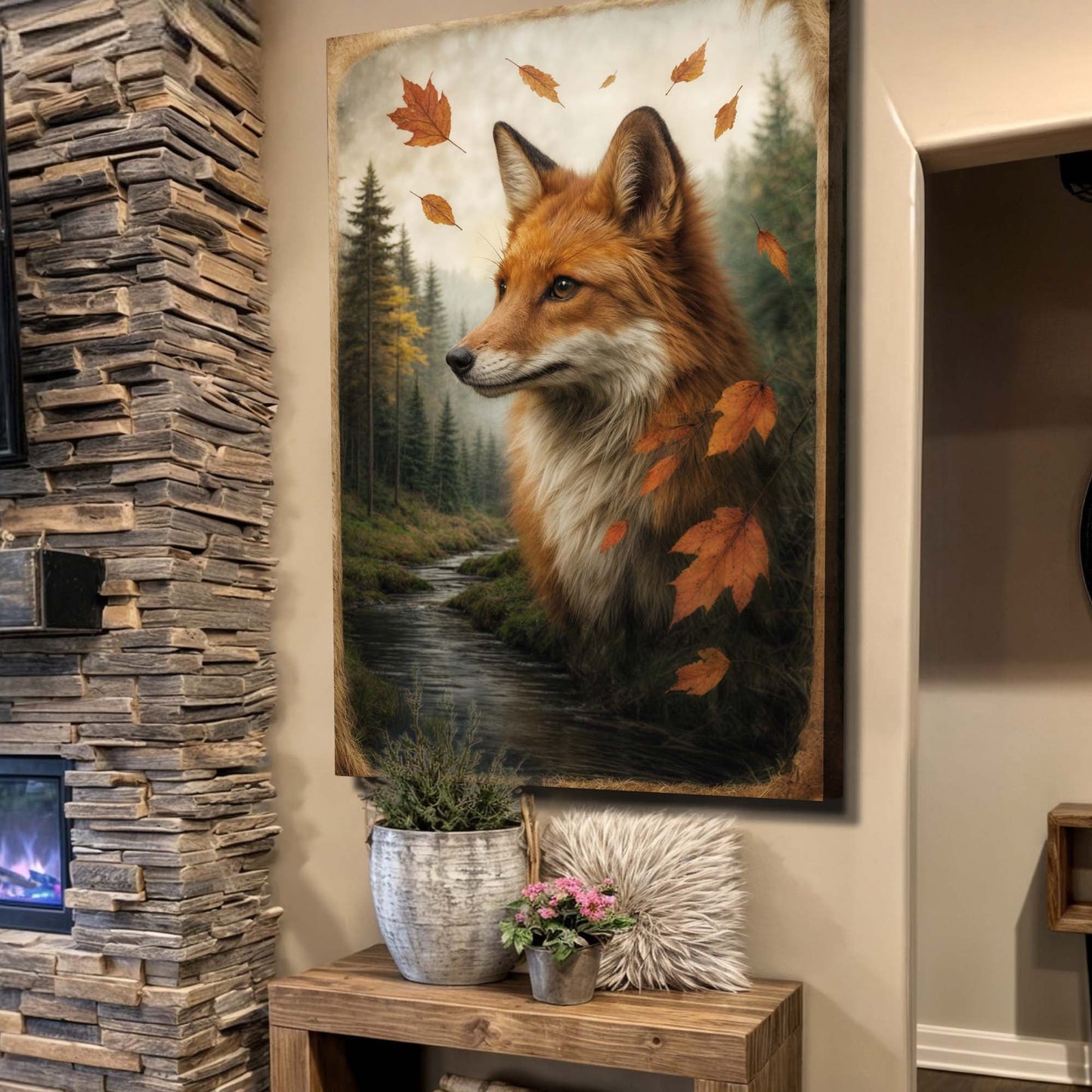 Autumn Sentinel – Woodland Fox Canvas Art