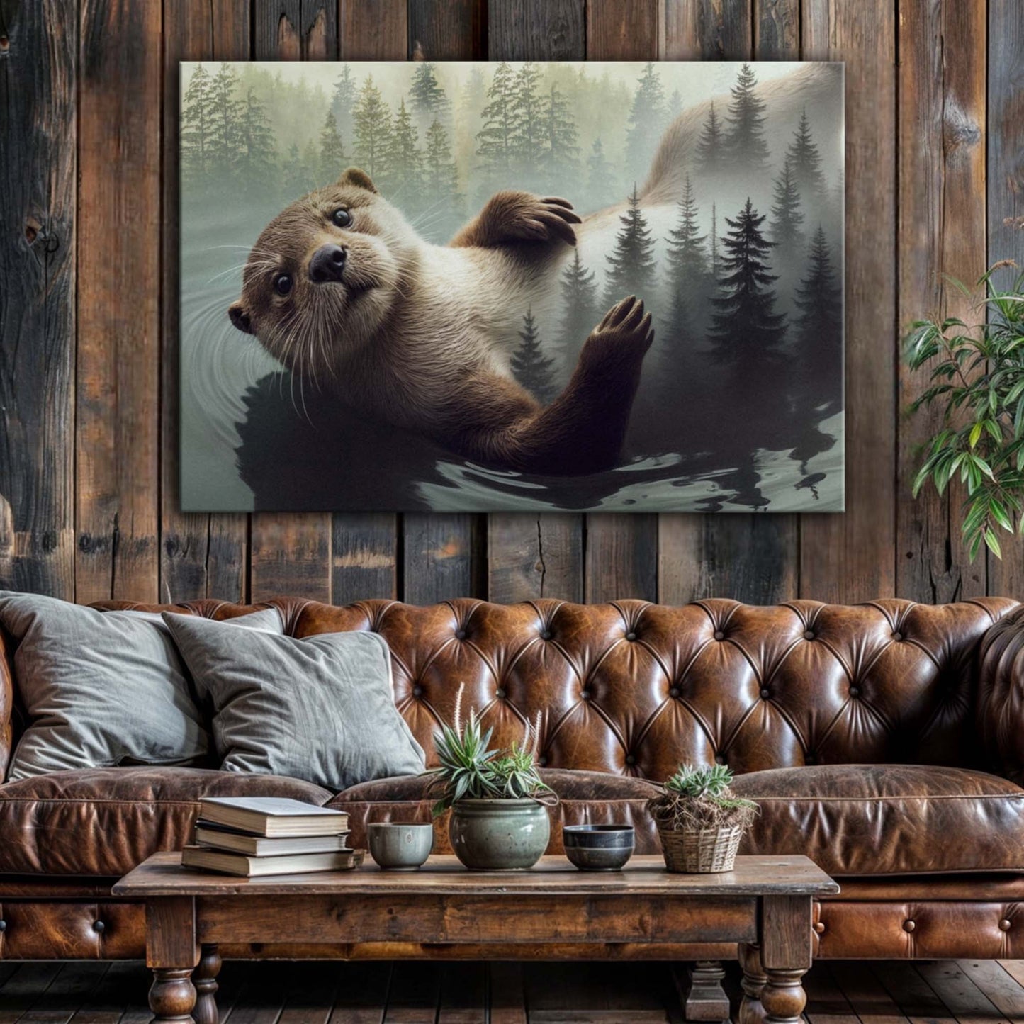 Drift of the Quiet Wild – Otter Double Exposure Wall Art