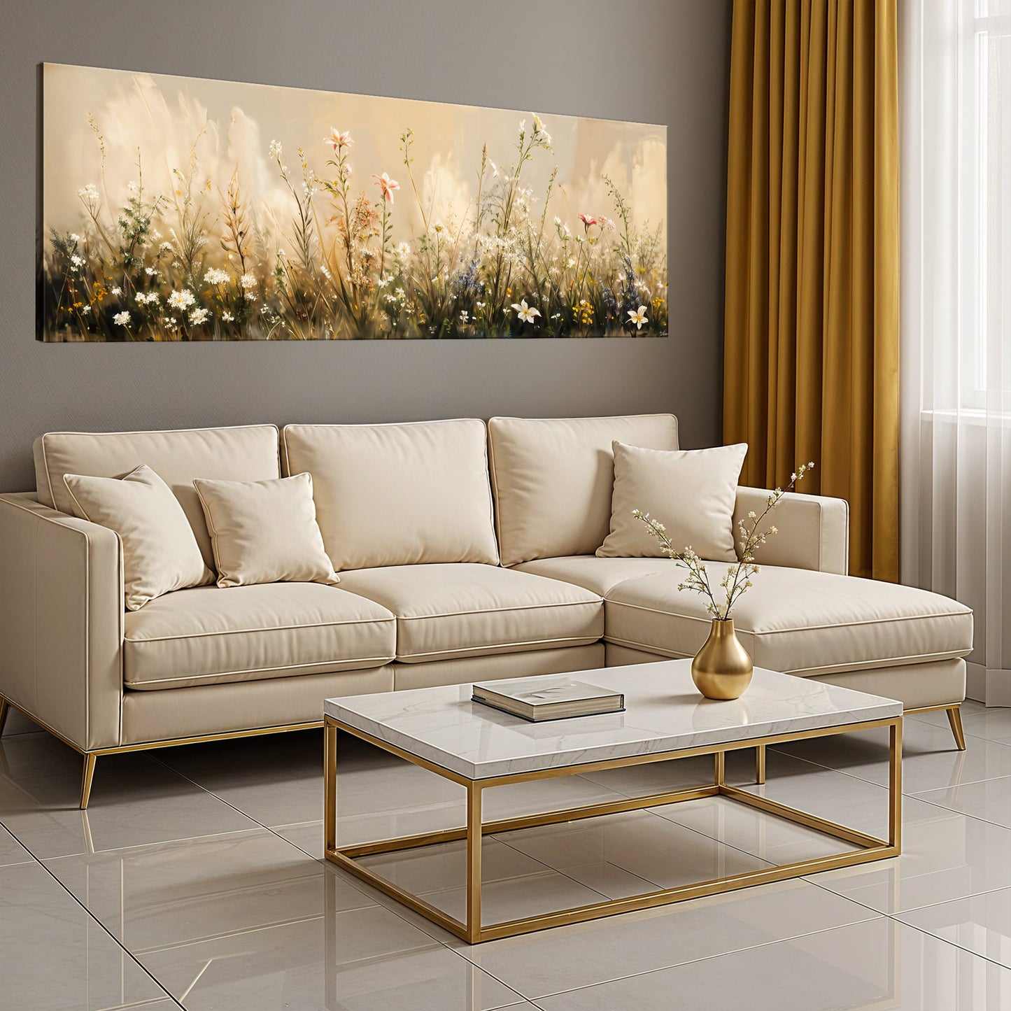 Soft Wildflower Field – Canvas Wall Art
