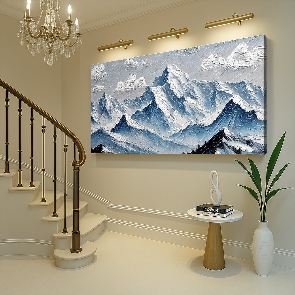 Peaks of Stillness, Mountain Canvas Wall Art, Modern Nature-Inspired Decor