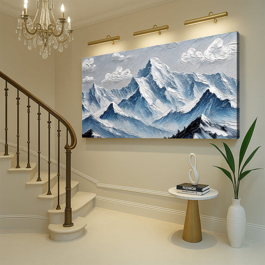 Peaks of Stillness, Mountain Canvas Wall Art, Modern Nature-Inspired Decor
