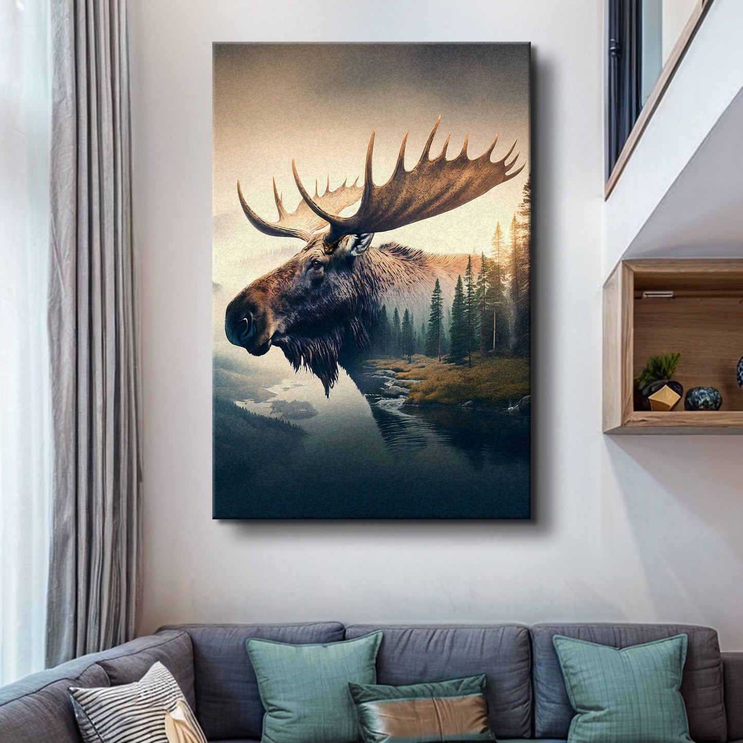 Echo of the North – Moose Landscape Canvas Art