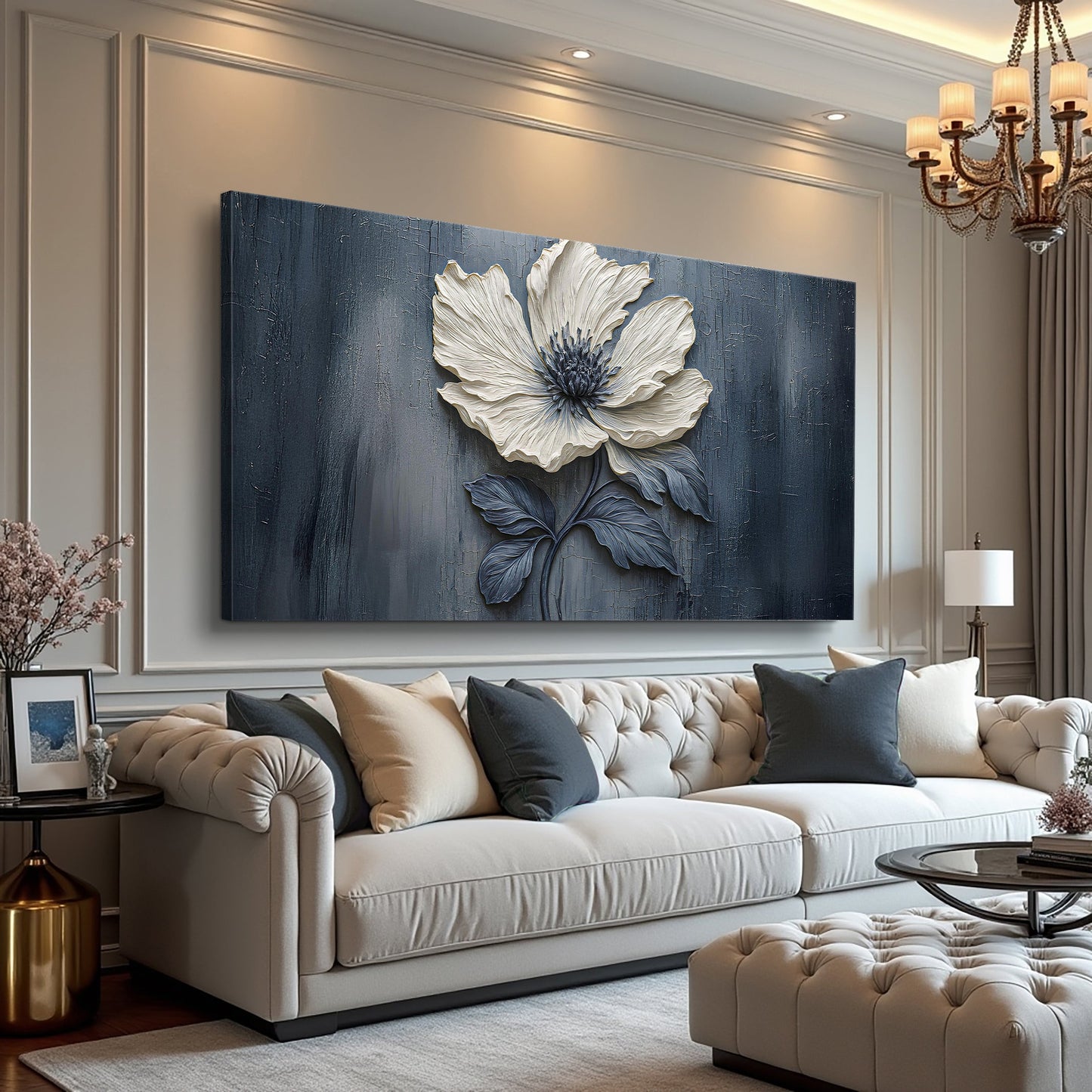 Textured Floral Bloom – Canvas Wall Art