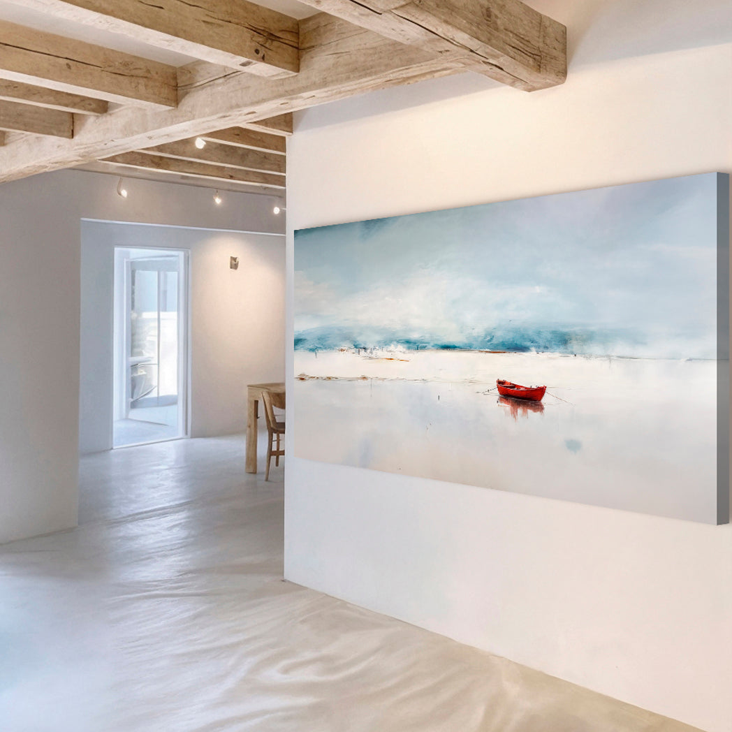 A Quiet Place to Drift, Coastal Canvas Wall Art, Minimalist Nature Decor