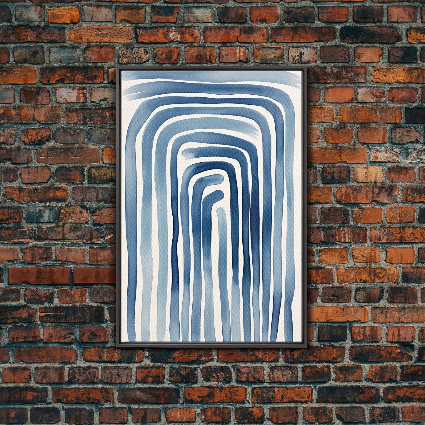 Blue Arc Flow – Japandi Minimal Abstract Wall Art