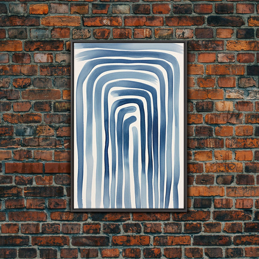 Blue Arc Flow – Japandi Minimal Abstract Wall Art