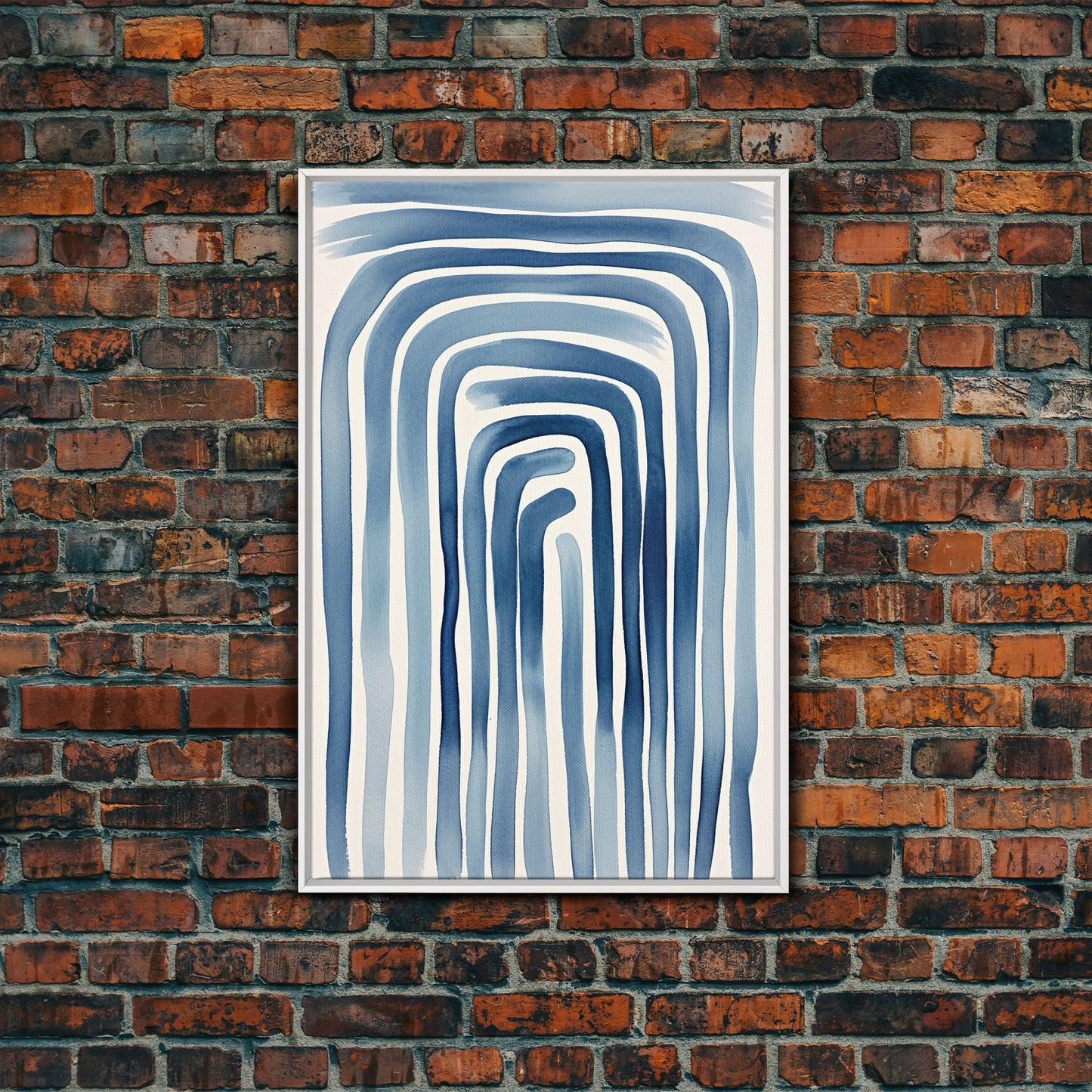 Blue Arc Flow – Japandi Minimal Abstract Wall Art