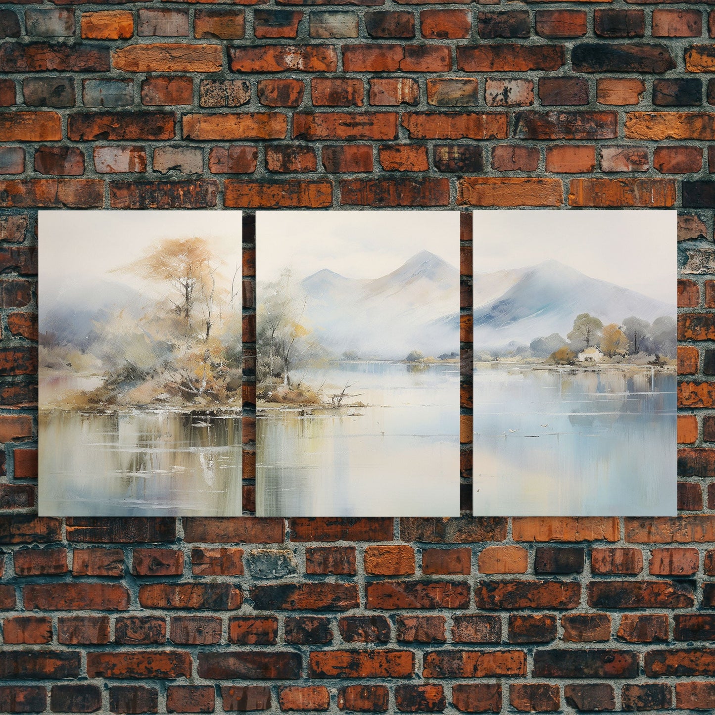 Lakeview Mountain Reflections – 3 Piece Canvas Wall Art