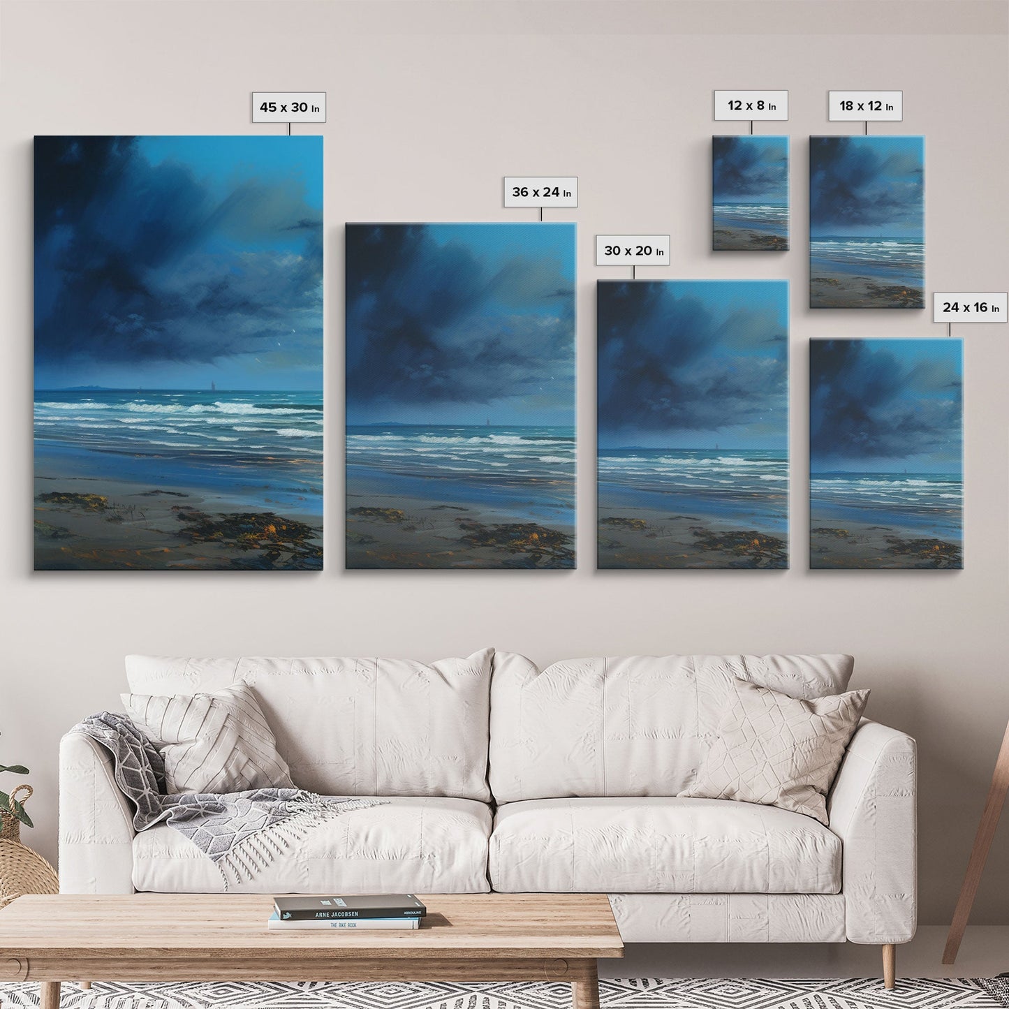 Night Tide Reflections – 3 Piece Framed Canvas Wall Art