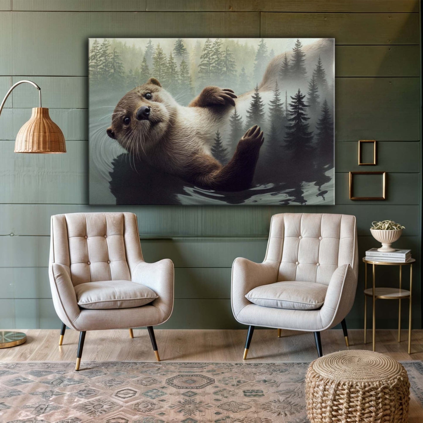 Drift of the Quiet Wild – Otter Double Exposure Wall Art